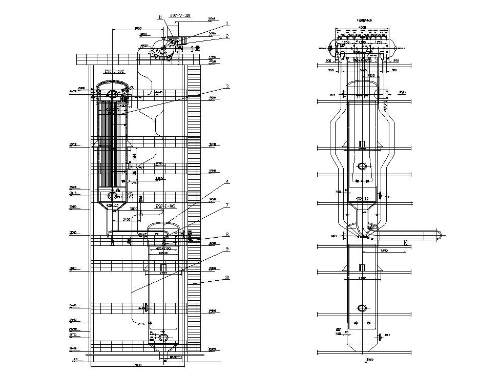 Petrochemical waste heat boiler (reaction oil and gas)